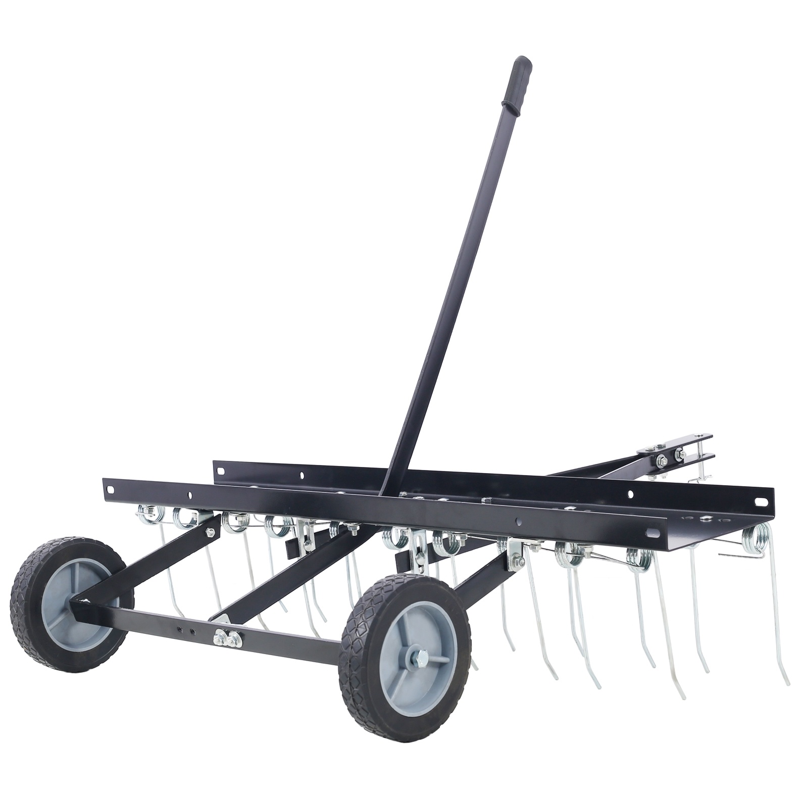 40-Inch Lawn Sweeper Tow Behind Dethatcher, Landscape Tractor Rake - Image 2