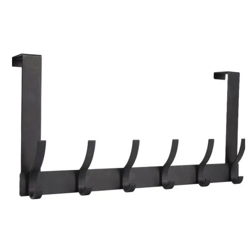 Door Hooks, Door Towel Rack, With 12 Hooks For Hanging Clothes, Coats, Towels, And Hats, 1 Piece, Black.