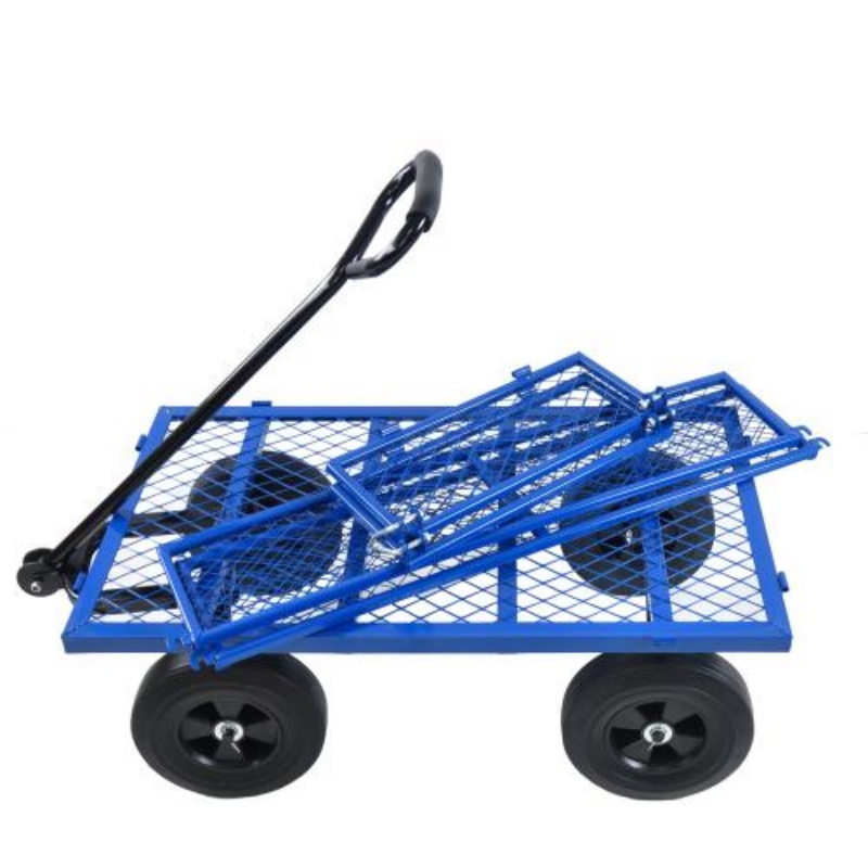 Solid Wheel Tool Trolley Garden Wood Cart - Image 2
